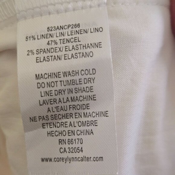 Anthropologie Corey Lynn Calter Pleated Wide Leg Linen Blend Pants Size M - Picture 7 of 7